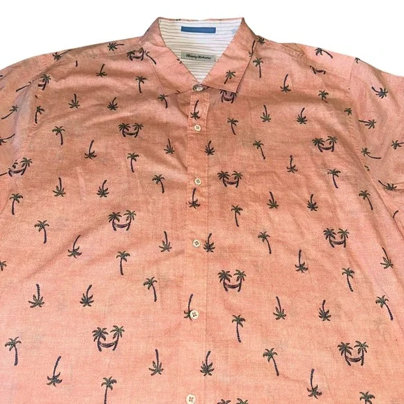 Tommy Bahama Mens XXL Coral Palm Tree Hawaiian Shirt Short Sleeve Button Up - Picture 3 of 7